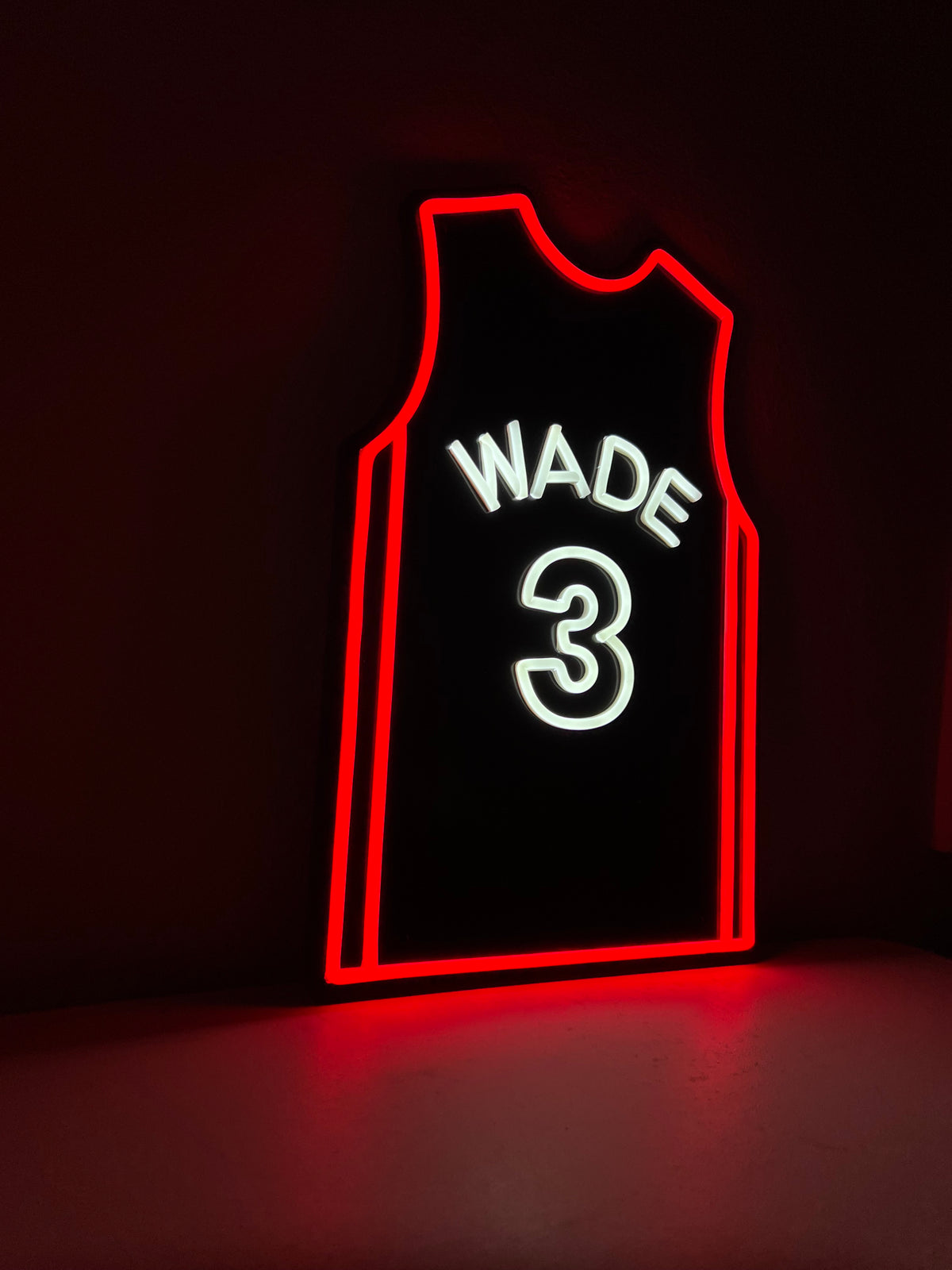 Wade #3 Glow Jersey, Sports LED Sign, Basketball Wall Decor, Mens Room ...