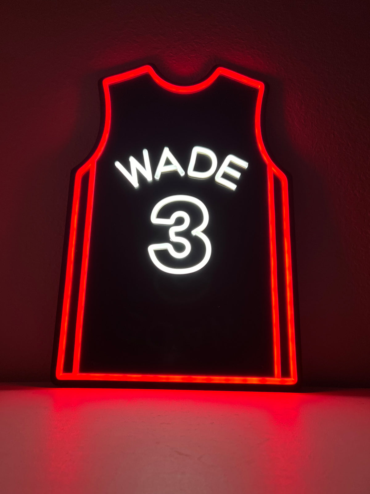 Wade #3 Glow Jersey, Sports LED Sign, Basketball Wall Decor, Mens Room ...